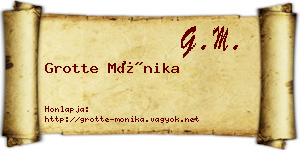 Grotte Mónika névjegykártya